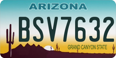 AZ license plate BSV7632