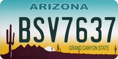 AZ license plate BSV7637