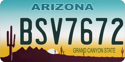 AZ license plate BSV7672