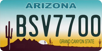 AZ license plate BSV7700