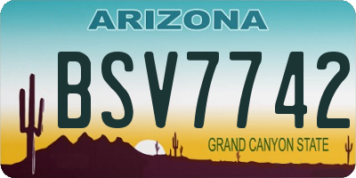 AZ license plate BSV7742