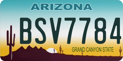 AZ license plate BSV7784