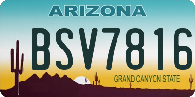 AZ license plate BSV7816