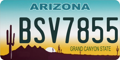 AZ license plate BSV7855