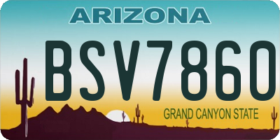 AZ license plate BSV7860