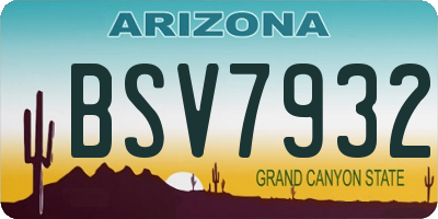 AZ license plate BSV7932