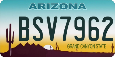 AZ license plate BSV7962