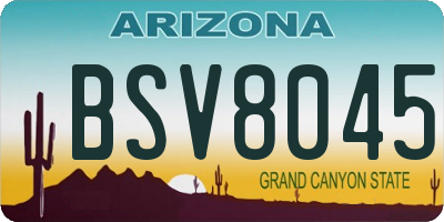AZ license plate BSV8045