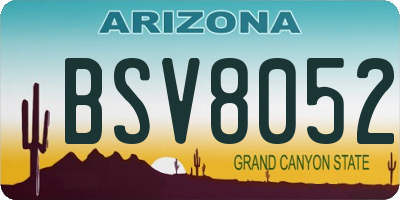 AZ license plate BSV8052