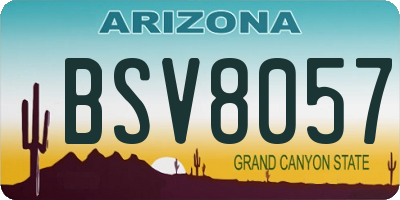 AZ license plate BSV8057