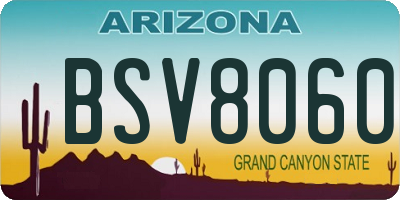 AZ license plate BSV8060