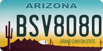 AZ license plate BSV8080