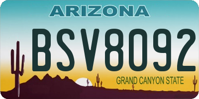 AZ license plate BSV8092