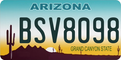 AZ license plate BSV8098
