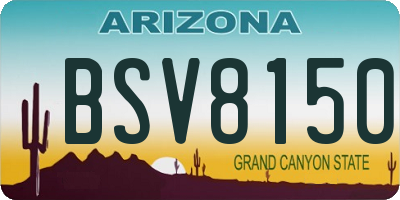 AZ license plate BSV8150