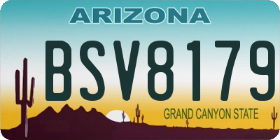 AZ license plate BSV8179