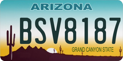 AZ license plate BSV8187