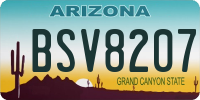 AZ license plate BSV8207