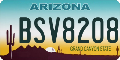 AZ license plate BSV8208