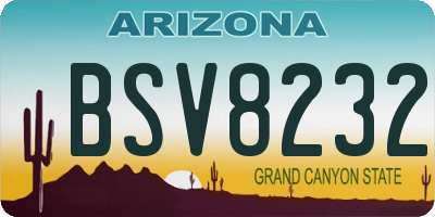 AZ license plate BSV8232