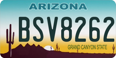 AZ license plate BSV8262