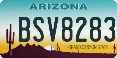AZ license plate BSV8283