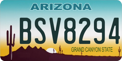 AZ license plate BSV8294