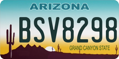 AZ license plate BSV8298