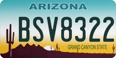AZ license plate BSV8322