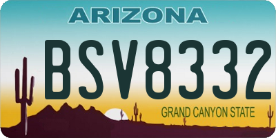AZ license plate BSV8332