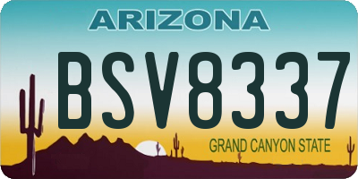 AZ license plate BSV8337