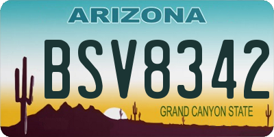 AZ license plate BSV8342