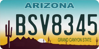 AZ license plate BSV8345