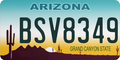 AZ license plate BSV8349