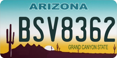 AZ license plate BSV8362
