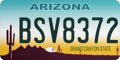 AZ license plate BSV8372