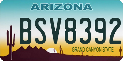 AZ license plate BSV8392