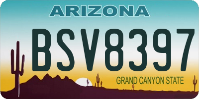 AZ license plate BSV8397
