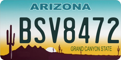 AZ license plate BSV8472