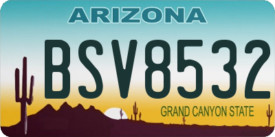 AZ license plate BSV8532