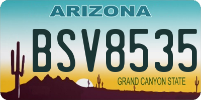 AZ license plate BSV8535
