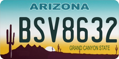 AZ license plate BSV8632
