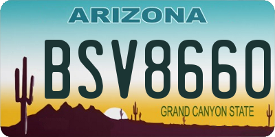 AZ license plate BSV8660