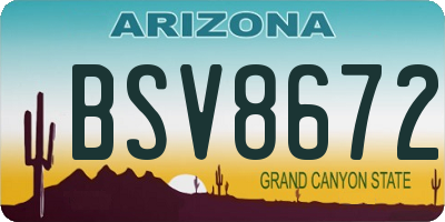 AZ license plate BSV8672