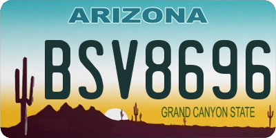 AZ license plate BSV8696
