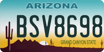 AZ license plate BSV8698