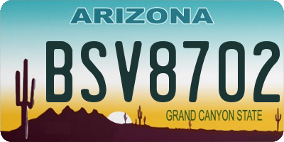 AZ license plate BSV8702