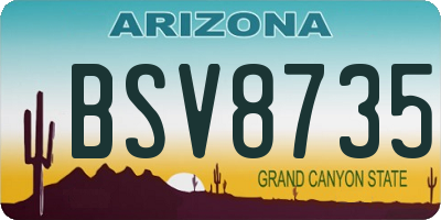 AZ license plate BSV8735