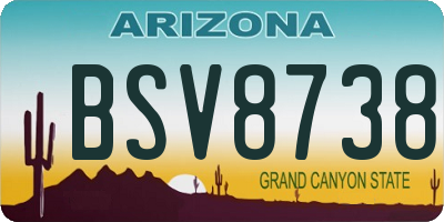 AZ license plate BSV8738