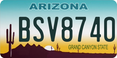 AZ license plate BSV8740